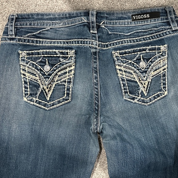 Vigoss Women's Embellished Blue Jeans S13/14 L31 Heritage Fit Boot Cut - Picture 7 of 9